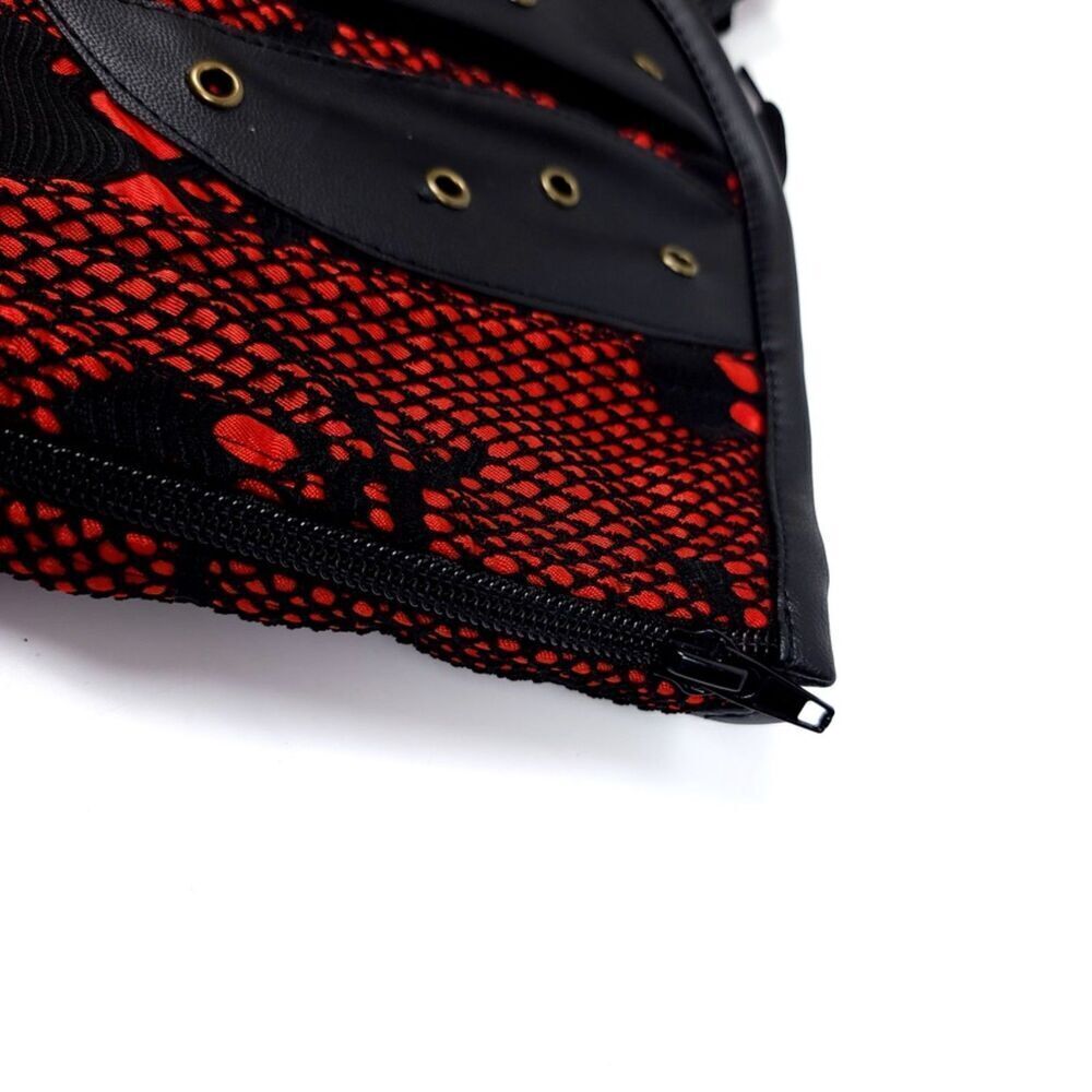 NWT Charmian Goth Steel Boned Steampunk Bustiers Corset Jacket Belt Medium Skull - Picture 7 of 10